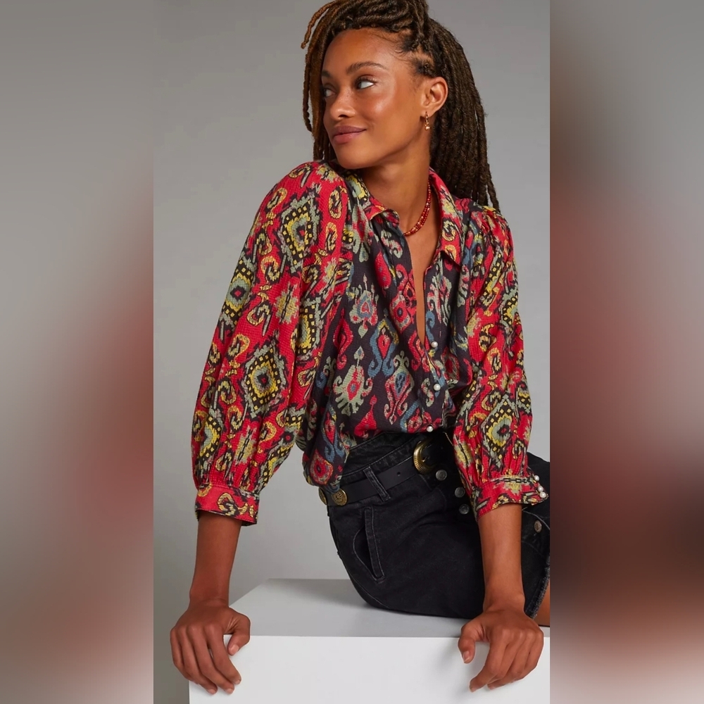Anthropologie Forever That Girl Paisley Blouse size X-small